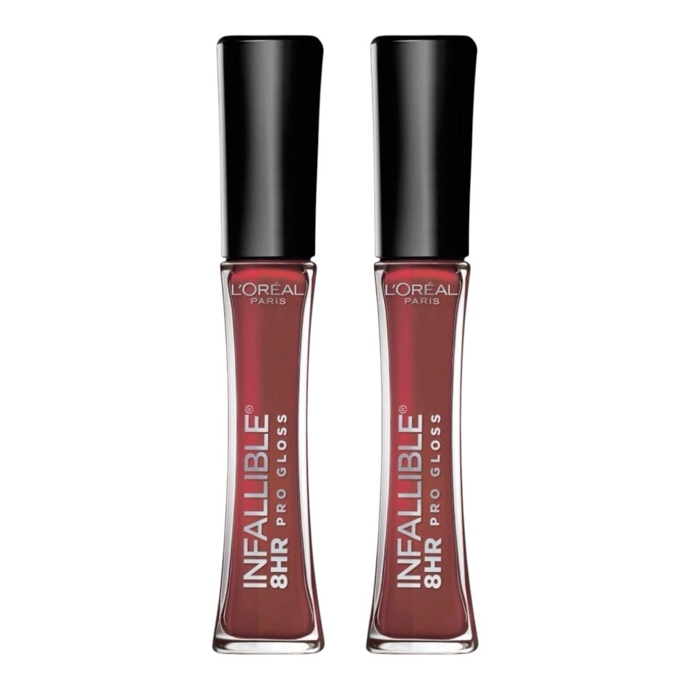 L'Oreal Infallible 8HR Pro Lip Gloss Cherry Flash 0.21oz 2 Pack